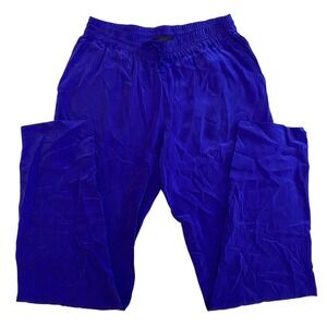 J.Crew Women's Silk Sheer Flowy Beach Pants Size XS Royal Blue Lightweight